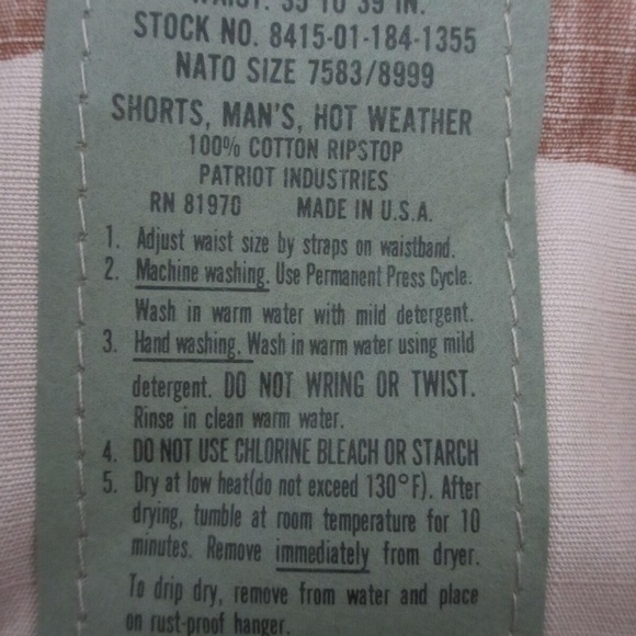 L SHORTS COTTON BEIGE WAIST 35" 39" MEN`S PANTS - Picture 8 of 8